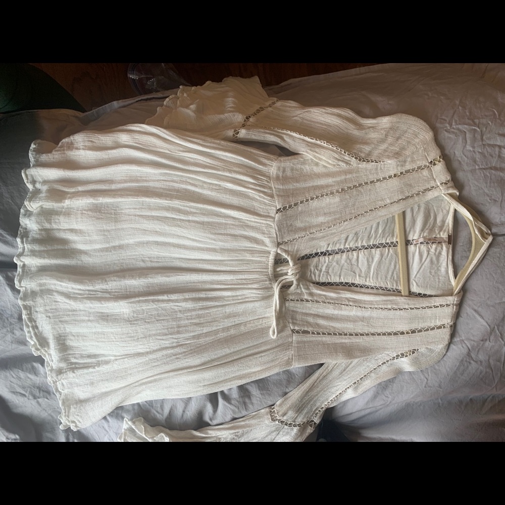 Free People Flowy White Tunic Top